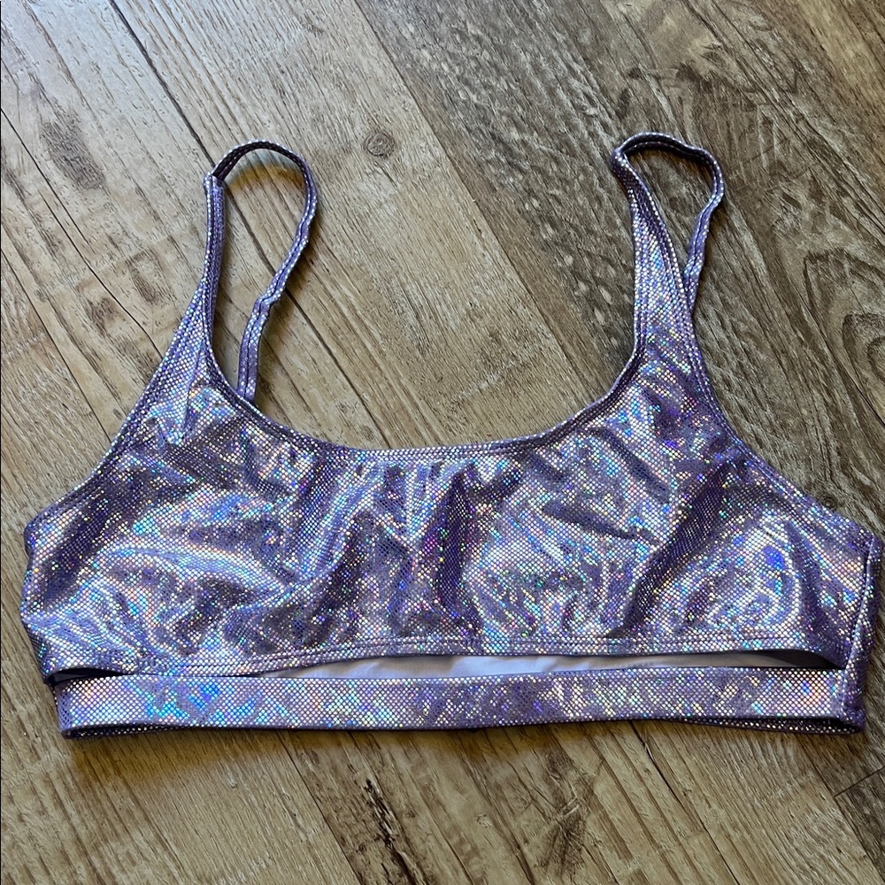 iHeartRaves Iridescent Purple Sports Bra